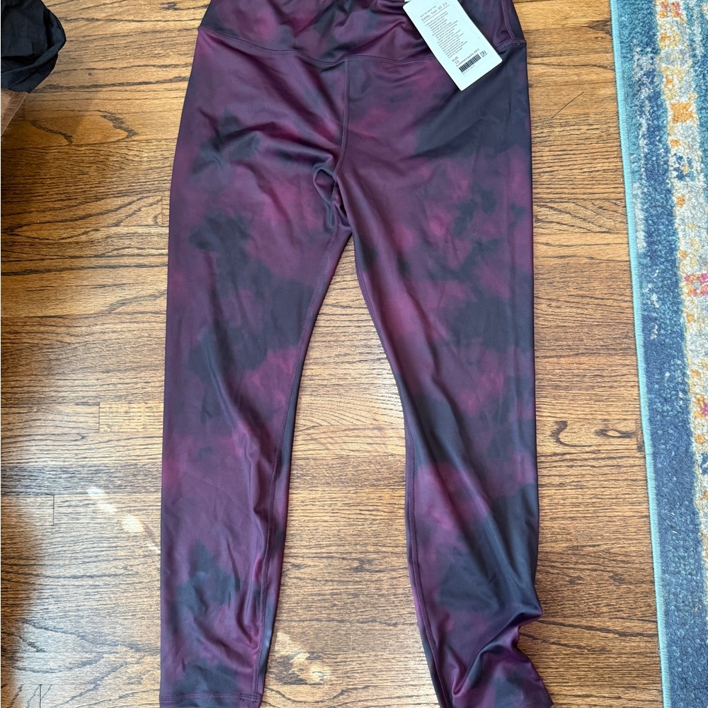 lululemon athletica Deep Burgundy & Black Tie-Dye Leggings